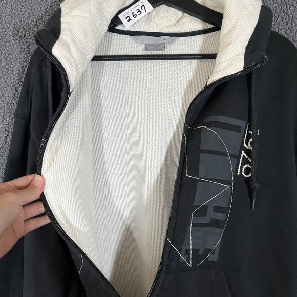Nike Vintage Y2K Star Waffle Lined Full Zip Hoodie Jacket- Men's Size XL - Black - Picture 5 of 12